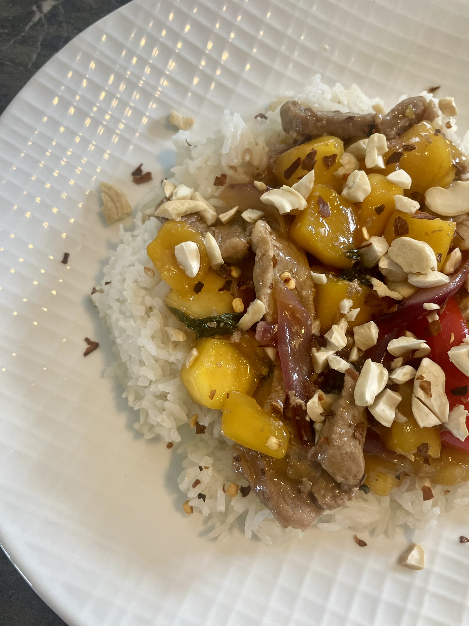 Mango Basil Stir fry with Pork Mango Basil Stir fry with Pork